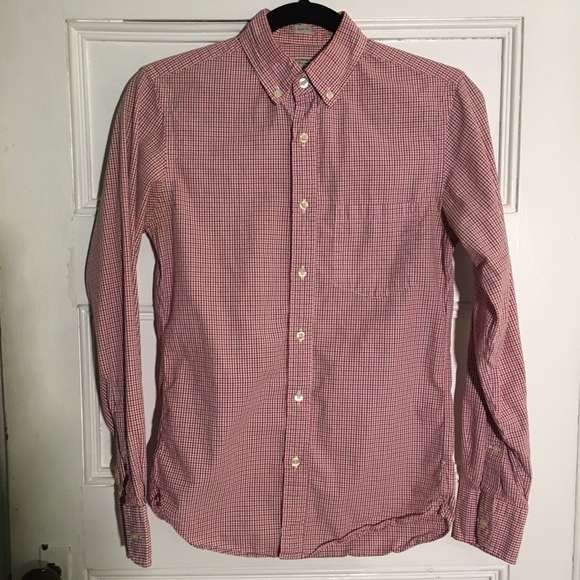 3/$20 🎁 FREE GIFT JCrew slim red purple check white button XS - Picture 3 of 8